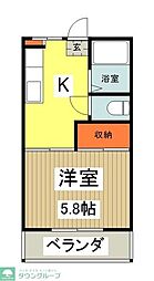 コーポ竹内 1Kの間取図画像