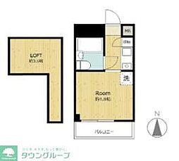 パークアベニューデュエット久米川 ワンルームの間取図画像