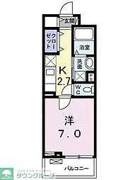 グレイス 1Kの間取図画像