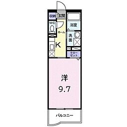 ドゥーメゾン 1Kの間取図画像