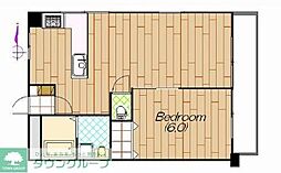 第2ハヤブサマンション 2DKの間取図画像