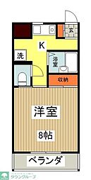 シャルム・ウィステリア 1Kの間取図画像