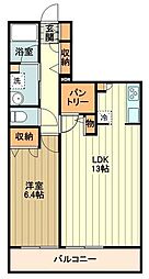 ヴェラビスタ 1LDKの間取図画像