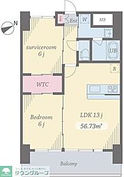 プライムコート立川 2LDKの間取図画像