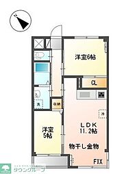 サリエンテ 2LDKの間取図画像
