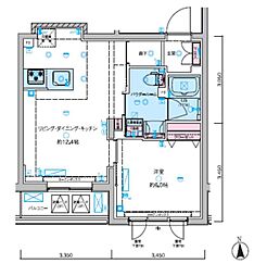 ジェノヴィア東向島3スカイガーデン 1LDKの間取図画像