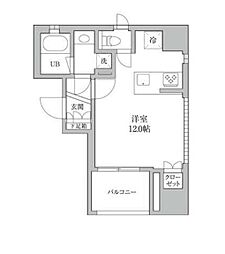 JR山手線 神田駅 徒歩3分の賃貸マンション 10階ワンルームの間取り
