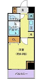 シンシア後楽園 1Kの間取図画像