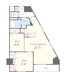 東京メトロ南北線 東大前駅 徒歩3分の賃貸マンション 9階2LDKの間取り