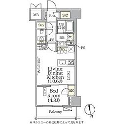 東京メトロ有楽町線 江戸川橋駅 徒歩8分の賃貸マンション 6階1LDKの間取り