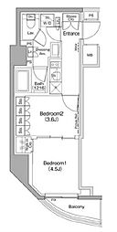 都営大江戸線 牛込神楽坂駅 徒歩3分の賃貸マンション 3階2Kの間取り