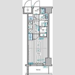 東京メトロ丸ノ内線 新宿御苑前駅 徒歩2分の賃貸マンション 7階1Kの間取り