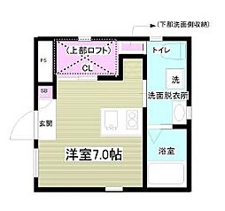 東京メトロ有楽町線 江戸川橋駅 徒歩10分の賃貸マンション 1階ワンルームの間取り