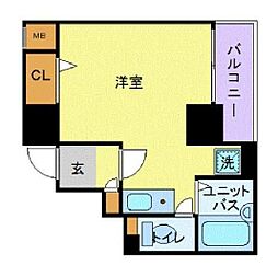 東京メトロ丸ノ内線 後楽園駅 徒歩1分の賃貸マンション 4階ワンルームの間取り