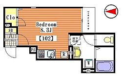 都営大江戸線 春日駅 徒歩5分の賃貸アパート 1階ワンルームの間取り