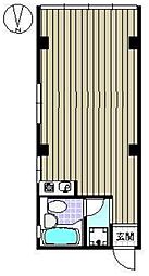 内藤ビル ワンルームの間取図画像