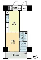BelleFace本郷弓町 1DKの間取図画像
