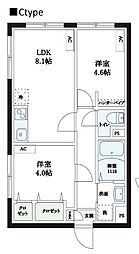レピュア本郷レジデンス 2LDKの間取図画像