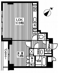 カスタリアお茶の水 1LDKの間取図画像
