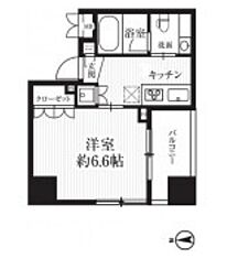 HF千駄木レジデンス 1Kの間取図画像