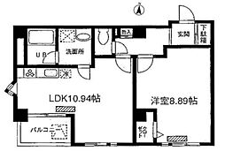 ブルーガーデン小石川 1LDKの間取図画像