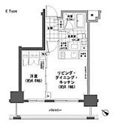 パークハビオ人形町 1LDKの間取図画像