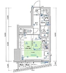 フェルクルール秋葉原 ワンルームの間取図画像