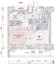 メインステージ両国駅前 1LDKの間取図画像