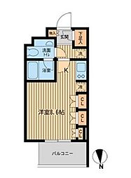 ファインアドレス新御徒町 ワンルームの間取図画像