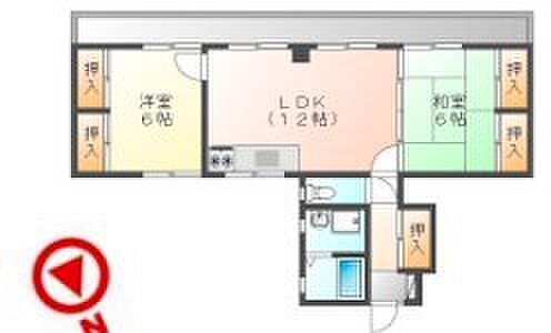 フジハイツ ｜兵庫県姫路市白浜町(賃貸マンション2LDK・2階・55.47㎡)の写真 その2