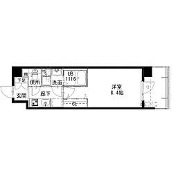 アルティザ姫路 1Kの間取図画像