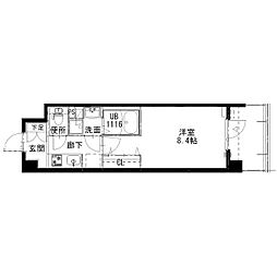 アルティザ姫路 1Kの間取図画像