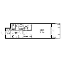 アルティザ姫路 1Kの間取図画像