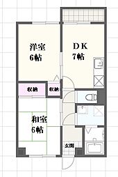 エストハイツ 2DKの間取図画像