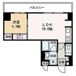 GLANZ高尾町 1LDKの間取図画像