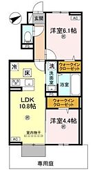 D-ROOMイグ 1階2LDKの間取り