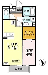 クレスト玉手 1LDKの間取図画像