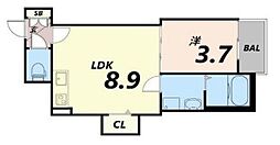 Habitasion京口 1LDKの間取図画像
