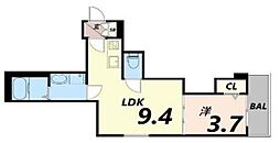 Habitasion京口 1LDKの間取図画像