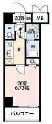 SkyHimeji 1Kの間取図画像
