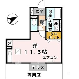 エマーブル ワンルームの間取図画像