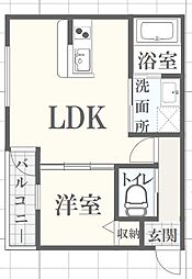 Bonheur英賀保駅前2 1LDKの間取図画像