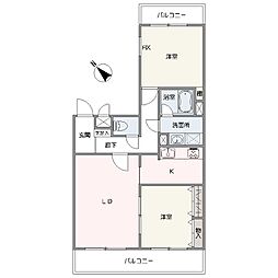 クリオ大宮東壱番館 2LDKの間取図画像