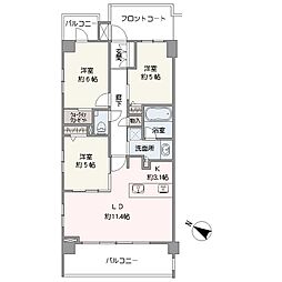 クリオふじみ野パークフロント 3LDKの間取図画像