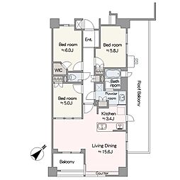 ディアナコート小石川竹早 3LDKの間取図画像
