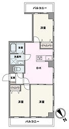 シャトール相模原 3DKの間取図画像