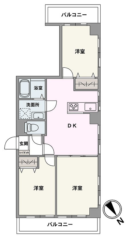 3DK 間取り