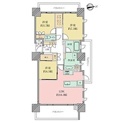 ウェリス大濠公園Z-Stage 3LDKの間取図画像