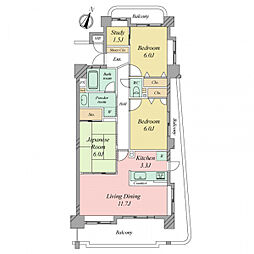 エンゼルブレッサ和白 3LDKの間取図画像