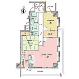 ネオヒューマインド別府駅前 2LDKの間取図画像